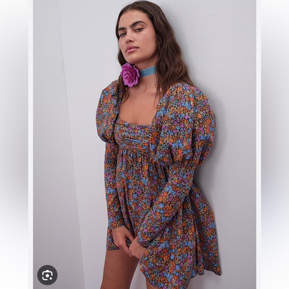 FOR LOVE AND LEMONS NWT Revolve Brittany Mini Dress floral puff sleeve size xs - Picture 6 of 14